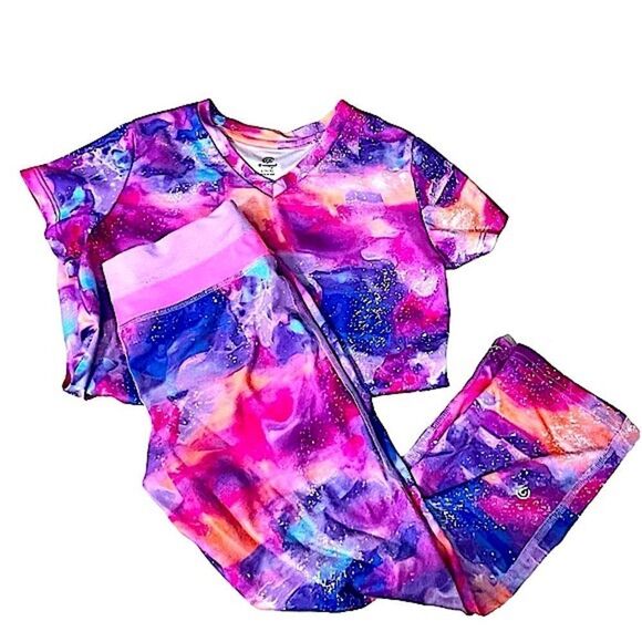 C9 by Champion Matching V-neck Tee & Leggings Girls L(10-12) Pink/Purple/Multi - Picture 1 of 8